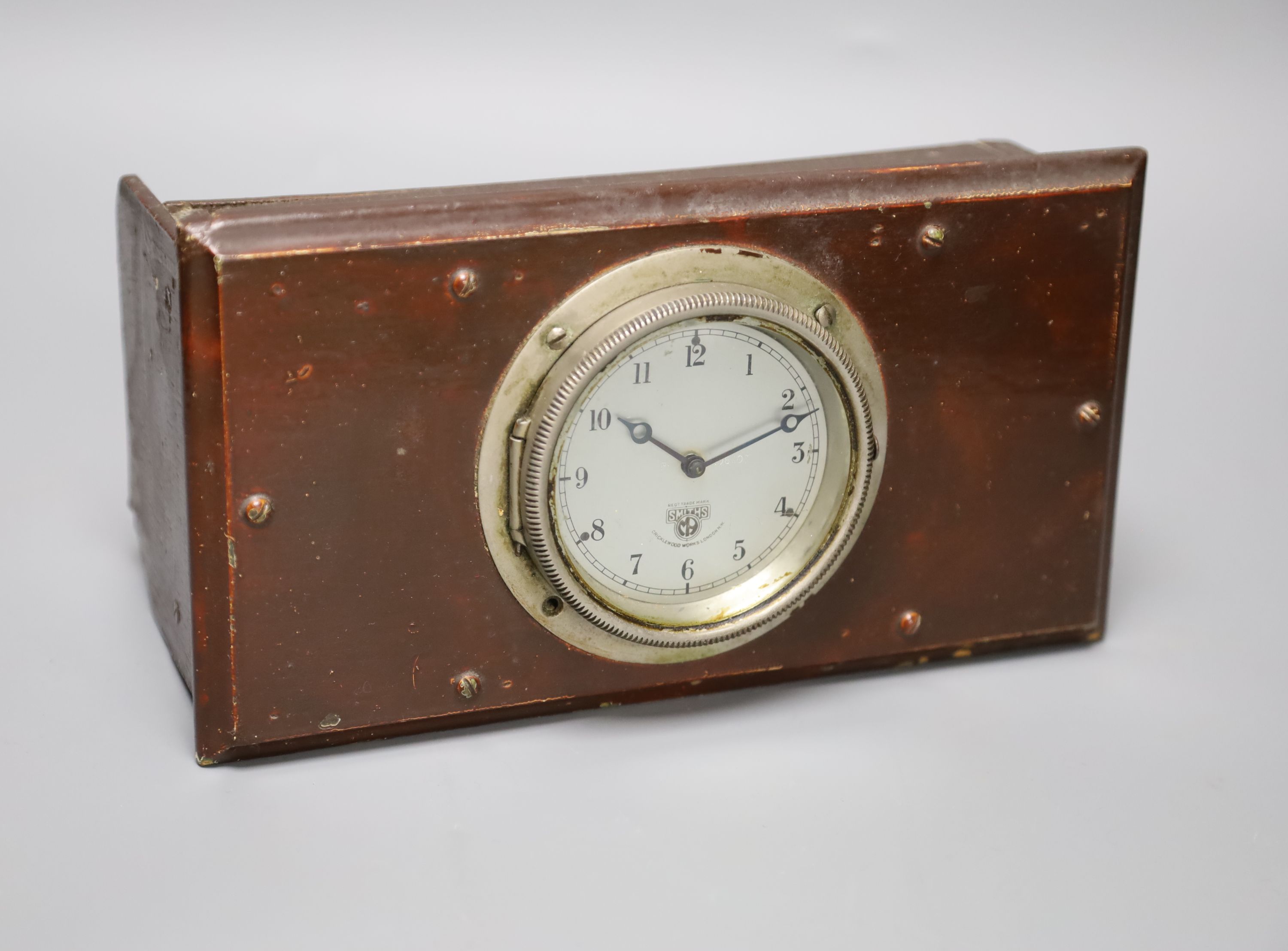 A Smiths clock taken out of the dashboard of Alfred Charles Lesters (1889-1968) Clyno Tourer car, c.1925